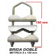 BRIDA MÁSTIL LARGA DOBLE M8 x190mm con 3 abrazaderas