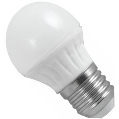 BOMBILLA LED ESFÉRICA E27 LUZ FRÍA 3,5W SILVER