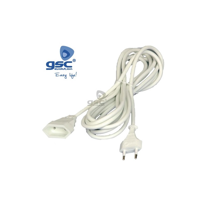 Alargue Cable Prolongador 5 M Tripolar Enchufe Cable Blanco