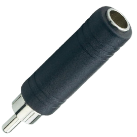 ADAPTADOR RCA MACHO A JACK 6,3 mm HEMBRA ESTÉREO