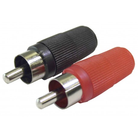 Fielect Adaptador de conector macho RCA, adaptador de conector de cable de  audio RCA macho, metal, rojo, negro, dorado, 20 uds