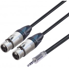 CONEXIÓN 2x XLR H NEUTRIK - JACK 3,5 ST REA 2m DCU