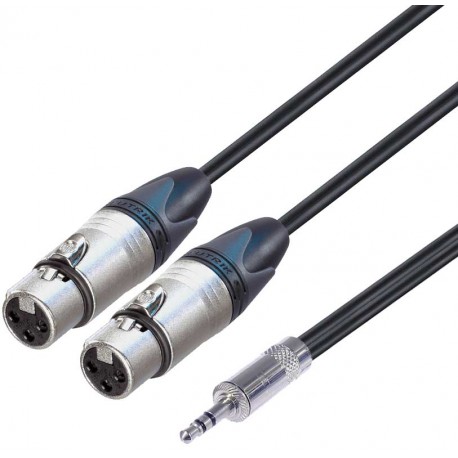 CONEXIÓN 2x XLR H NEUTRIK - JACK 3,5 ST REA 3m DCU