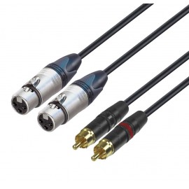 CONEXIÓN 2x XLR H NEUTRIK - 2x RCA M REAN 2m DCU