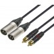 CONEXIÓN 2x XLR M NEUTRIK - 2x RCA M REAN 1m DCU