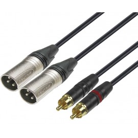 CONEXIÓN 2x XLR M NEUTRIK - 2x RCA M REAN 3m DCU