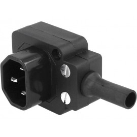 CONECTOR RED TRIPOLAR MACHO AEREO ACODADO