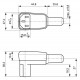 CONECTOR RED TRIPOLAR HEMBRA ACODADO RECTO