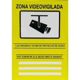 CARTEL CCTV PVC CATALÁ 297 x 210 mm