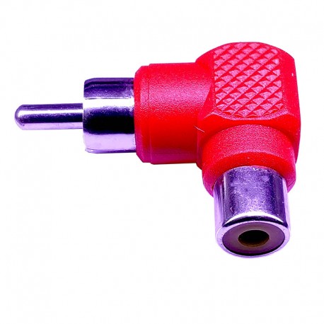 ADAPTADOR RCA ACODADO M-H ROJO PLASTICO