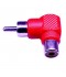 ADAPTADOR RCA ACODADO M-H ROJO PLASTICO