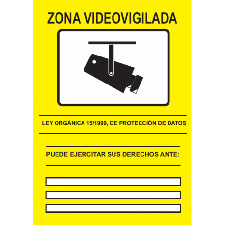 CARTEL CCTV ADHESIVO DELANTE 148X210 (A5) - Electronica BF, sl