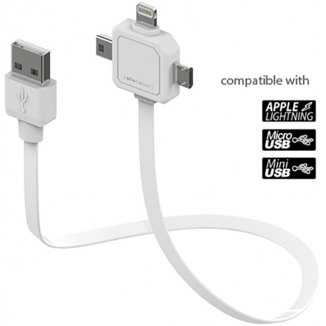 USB CABLE 3 IN 1 WHITE ALLOCACOC