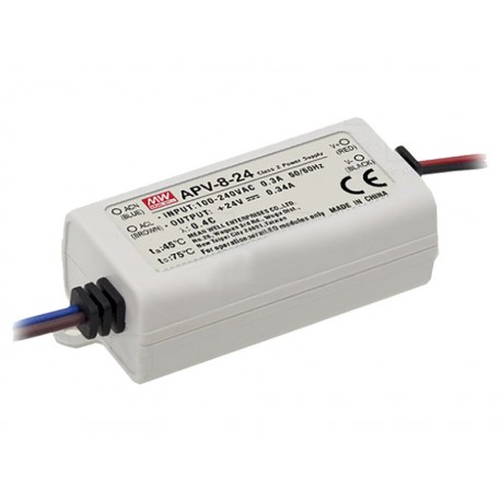 FUENTE LED 24V 8W 0,34A IP-42 MW