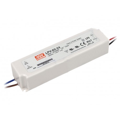 FUENTE LED 24V 2,5A 60W IP-67 MW