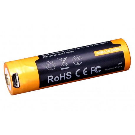 PILA RECARGABLE Li-Ion 18650 3,6V 2600mA USB FÉNIX