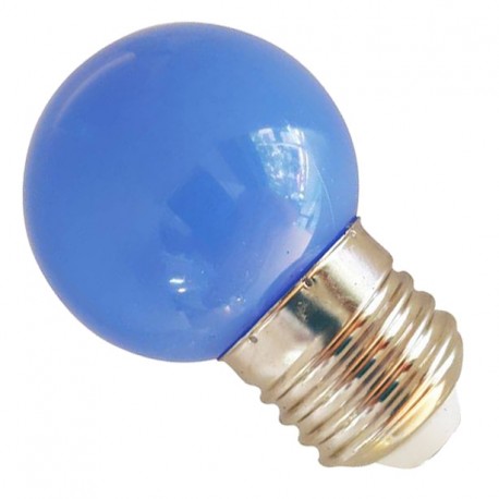 BOMBILLA LED ESFÉRICA E-27 1W IP44 AZUL SILVER