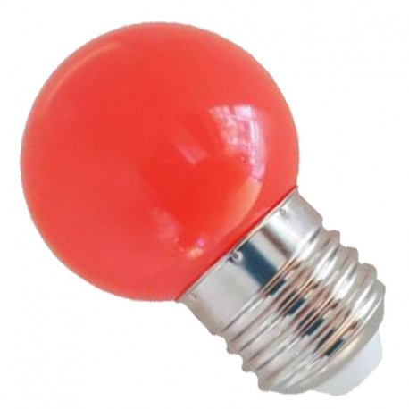 BOMBILLA LED ESFÉRICA E-27 1W IP44 ROJO SILVER