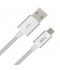 CONEXIÓN MICRO USB "ALGODÓN" PLATA 1m DCU