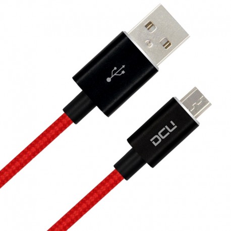 CONEXIÓN MICRO USB "ALGODÓN" ROJO 1m DCU