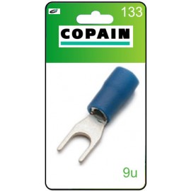 TERMINAL PREAISLADO HORQUILLA 4,3mm AZUL COPAIN BLS 9u