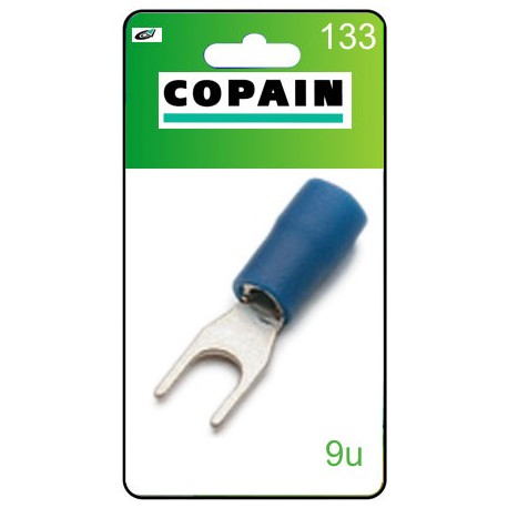 TERMINAL PREAISLADO HORQUILLA 4,3mm AZUL COPAIN BLS 9u