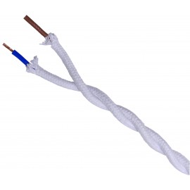 CABLE RED TEXTIL TRENZADO 2x1mm BLANCO