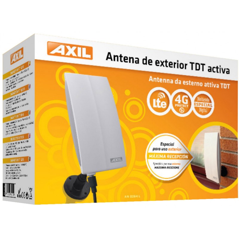 ANTENA EXTERIOR INTERIOR RECTANGULAR TV DIGITAL TERRESTRE TDT DVB AXIL  BD6504
