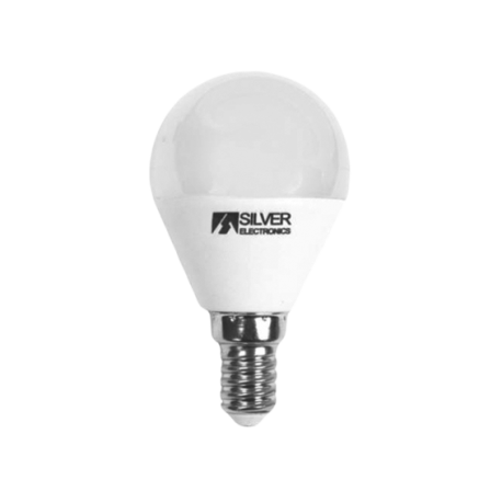 BOMBILLA LED ESFÉRICA E14 LUZ CALIDA 7W SILVER