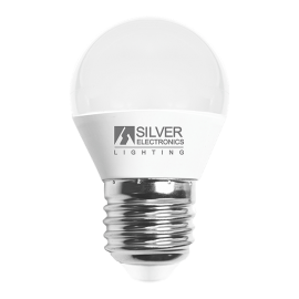 BOMBILLA LED ESFÉRICA E27 LUZ CÁLIDA 7W SILVER