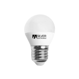 BOMBILLA LED ESFÉRICA E27 LUZ BLANCA 7W SILVER