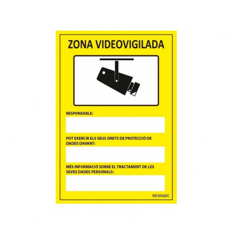 CARTEL CCTV CATALAN ADHESIVO TRASERO 297X210 (A4)