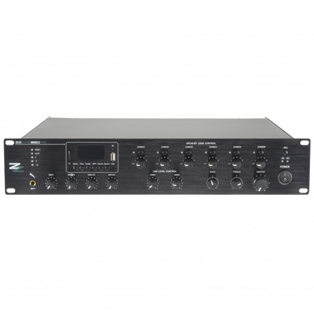 AMPLIFICADOR LINEA 100V USB/BT 6 ZONAS