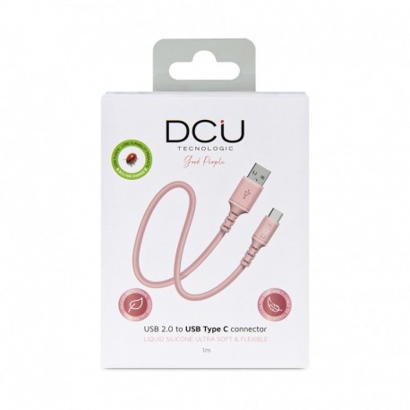 CONEXIÓN USB A 2.0 - USB C ROSA 1m DCU