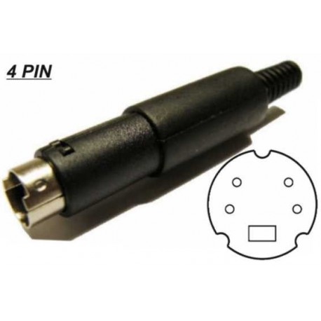 CONECTOR MINI DIN 4P MACHO