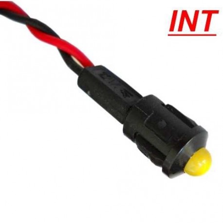 PILOTO LED AMARILLO 12 Vcc INTERMITENTE  CON CABLE