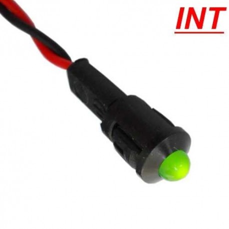 PILOTO LED VERDE 12 Vcc INTERMITENTE  CON CABLE