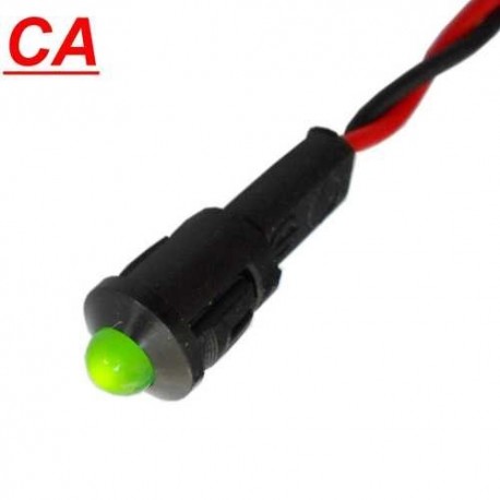 PILOTO LED VERDE 220 Vca CON CABLE