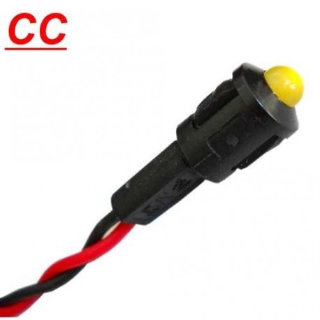 PILOTO LED AMARILLO 12 Vcc CON CABLE