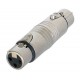 ADAPTADOR XLR 3P HEMBRA A XLR 3P HEMBRA